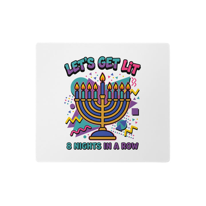 Lets Get Lit 90s Jewish pride gaming mouse pad - back view