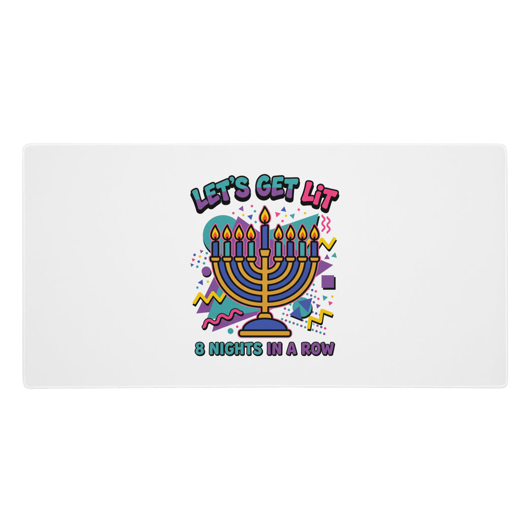 Lets Get Lit 90s Jewish pride gaming mouse pad - front view