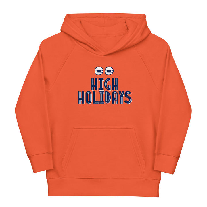 High Holidays Jewish pride kids organic hoodie in Burnt Orange - front view