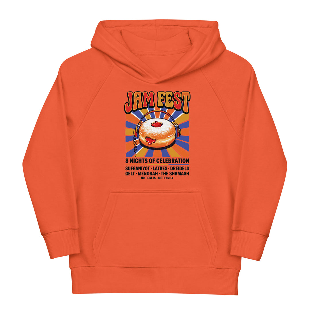 Jam Fest 8 Nights Jewish pride kids organic hoodie - front view