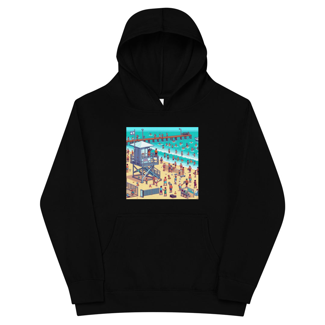 Kids Fleece Hoodie | TLV Frishman Beach 16 Bit