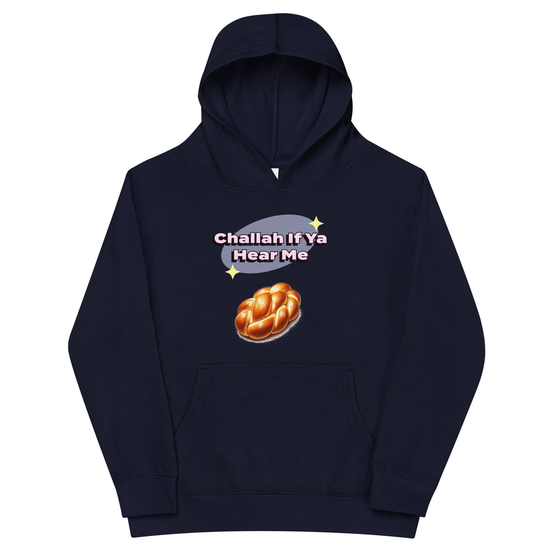 Kids Fleece Hoodie | Challah If Ya Hear Me