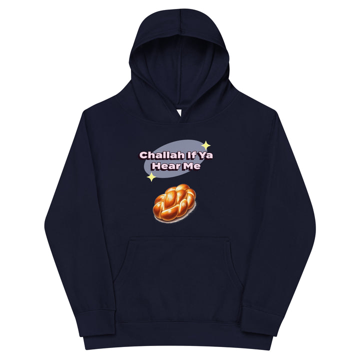 Kids Fleece Hoodie | Challah If Ya Hear Me