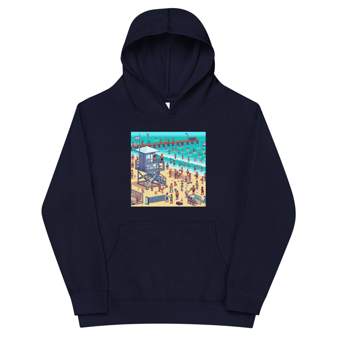 Kids Fleece Hoodie | TLV Frishman Beach 16 Bit