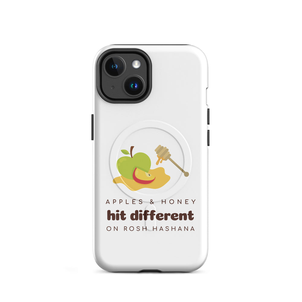 Apples & Honey Jewish pride magsafe® tough case for iphone® in Glossy - back view