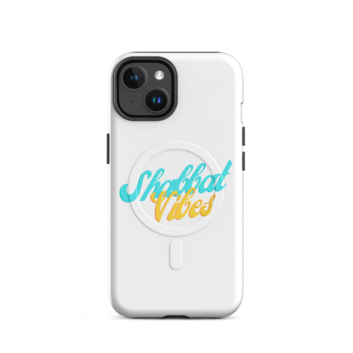 Shabbat Vibes Jewish pride magsafe® tough case for iphone® in Glossy - back view