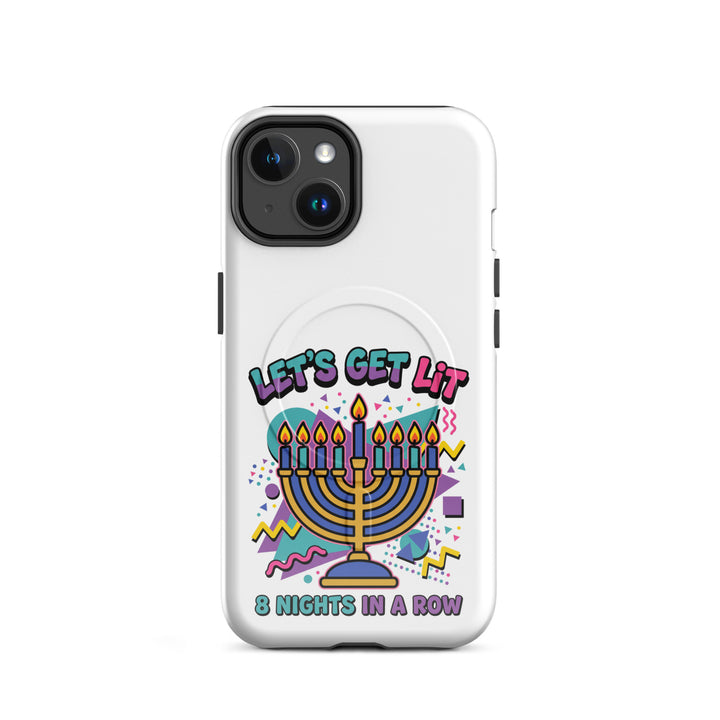 Lets Get Lit 90s Jewish pride magsafe® tough case for iphone® in Glossy - back view