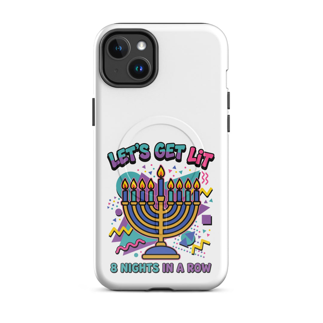Lets Get Lit 90s Jewish pride magsafe® tough case for iphone® in Glossy - close-up