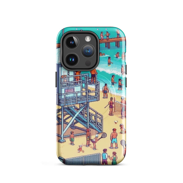 TLV Frishman beach 16 Bit Jewish pride magsafe® tough case for iphone® in Glossy - lifestyle shot