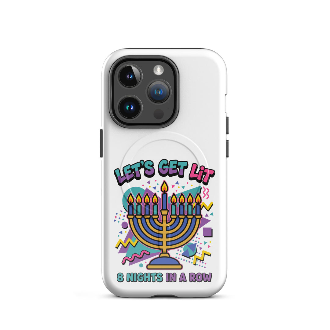 Lets Get Lit 90s Jewish pride magsafe® tough case for iphone® in Glossy - lifestyle shot