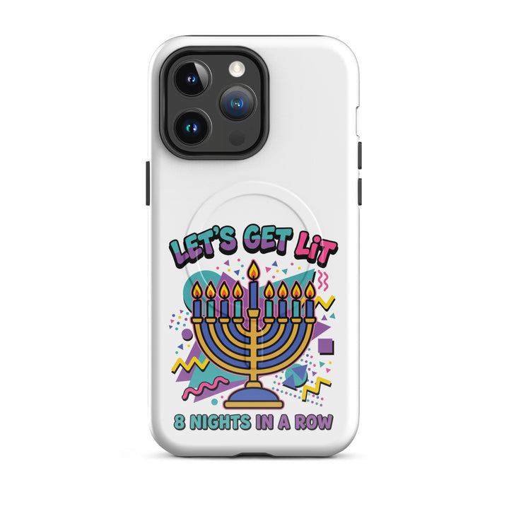 Lets Get Lit 90s Jewish pride magsafe® tough case for iphone® in Glossy - folded view