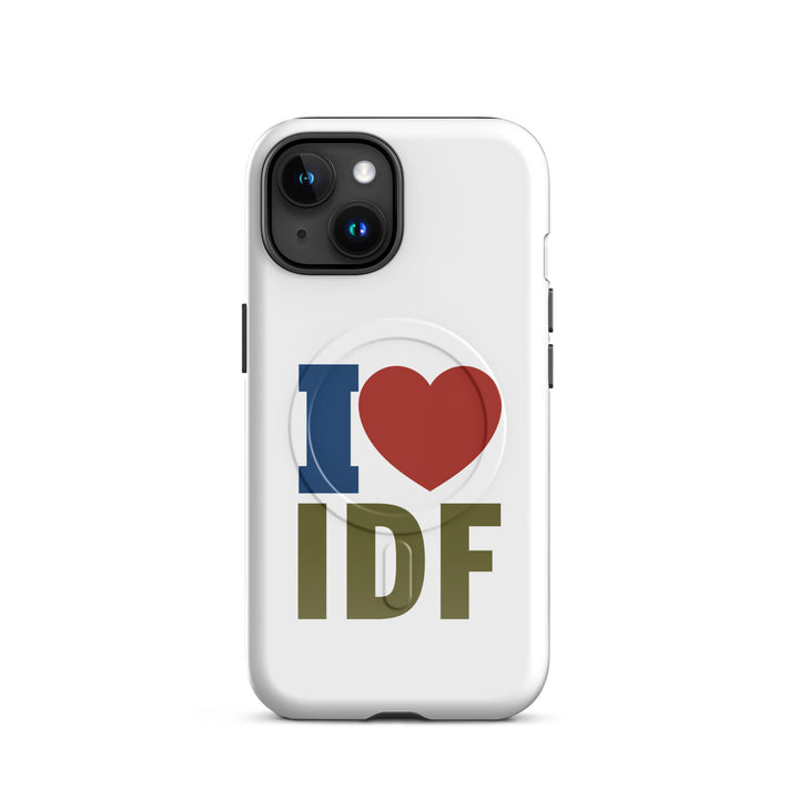 I Love IDF Israel army magsafe® tough case for iphone® in Glossy - back view
