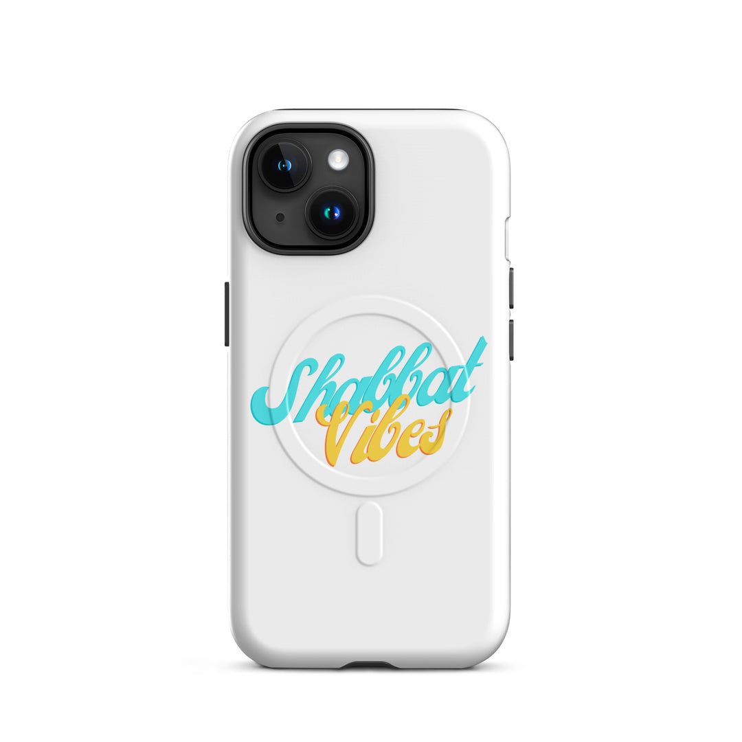 Shabbat Vibes Jewish pride magsafe® tough case for iphone® in Glossy - back view