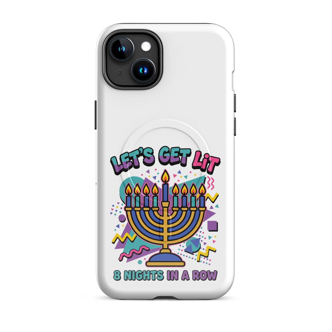 Lets Get Lit 90s Jewish pride magsafe® tough case for iphone® in Glossy - close-up