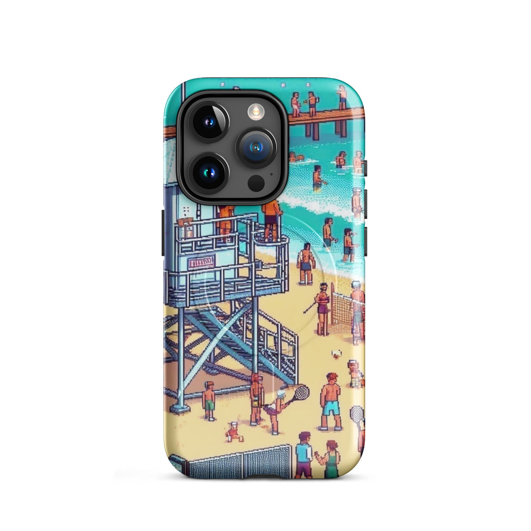 TLV Frishman beach 16 Bit Jewish pride magsafe® tough case for iphone® in Glossy - lifestyle shot