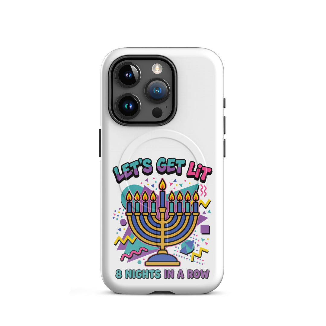 Lets Get Lit 90s Jewish pride magsafe® tough case for iphone® in Glossy - lifestyle shot