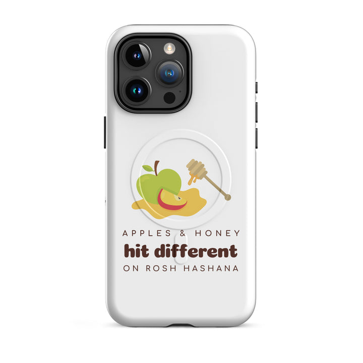 Apples &amp; Honey Jewish pride magsafe® tough case for iphone® in Glossy - folded view