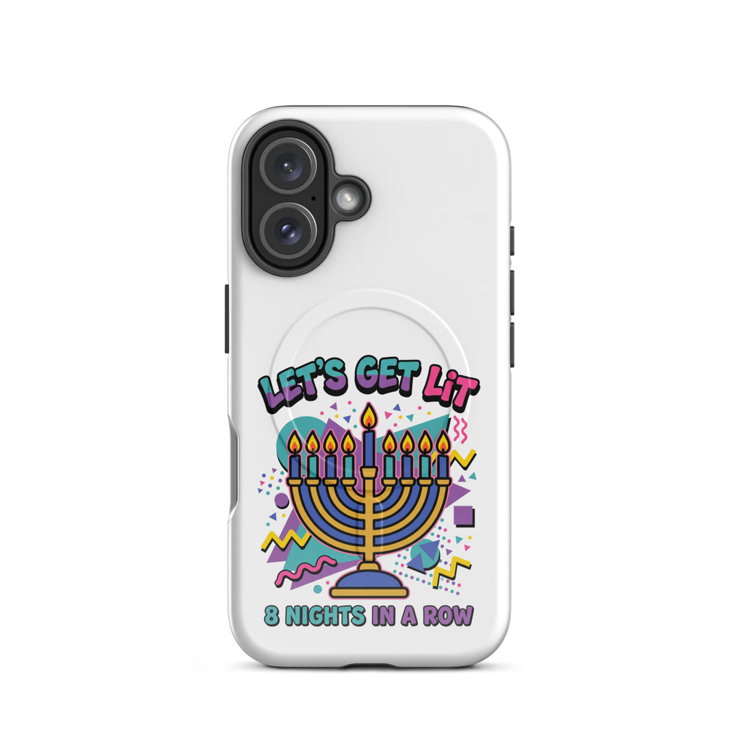Lets Get Lit 90s Jewish pride magsafe® tough case for iphone® in Glossy - back view