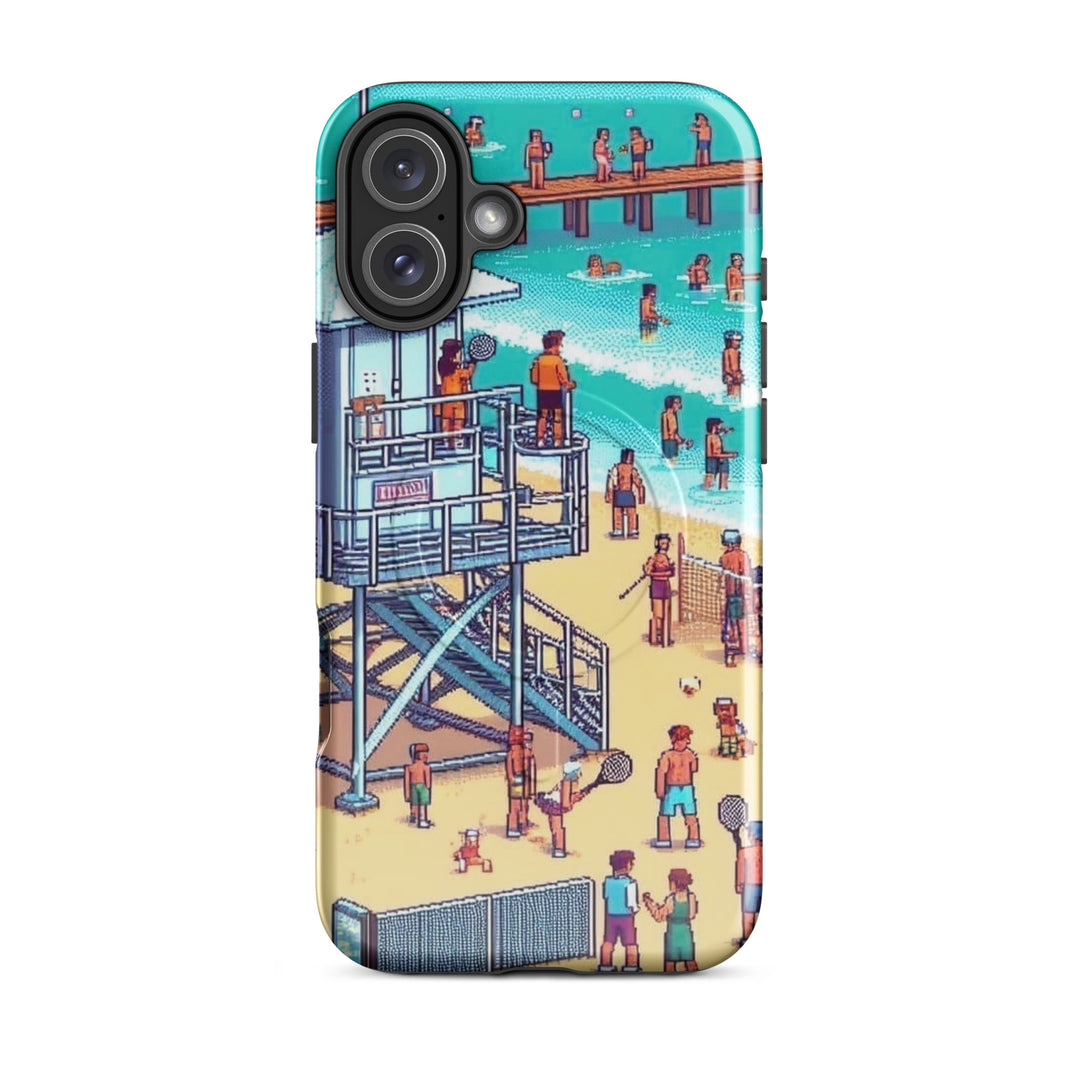 TLV Frishman beach 16 Bit Jewish pride magsafe® tough case for iphone® in Glossy - close-up