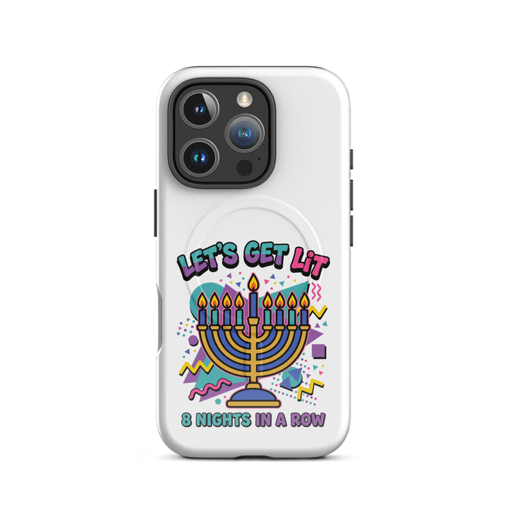 Lets Get Lit 90s Jewish pride magsafe® tough case for iphone® in Glossy - lifestyle shot
