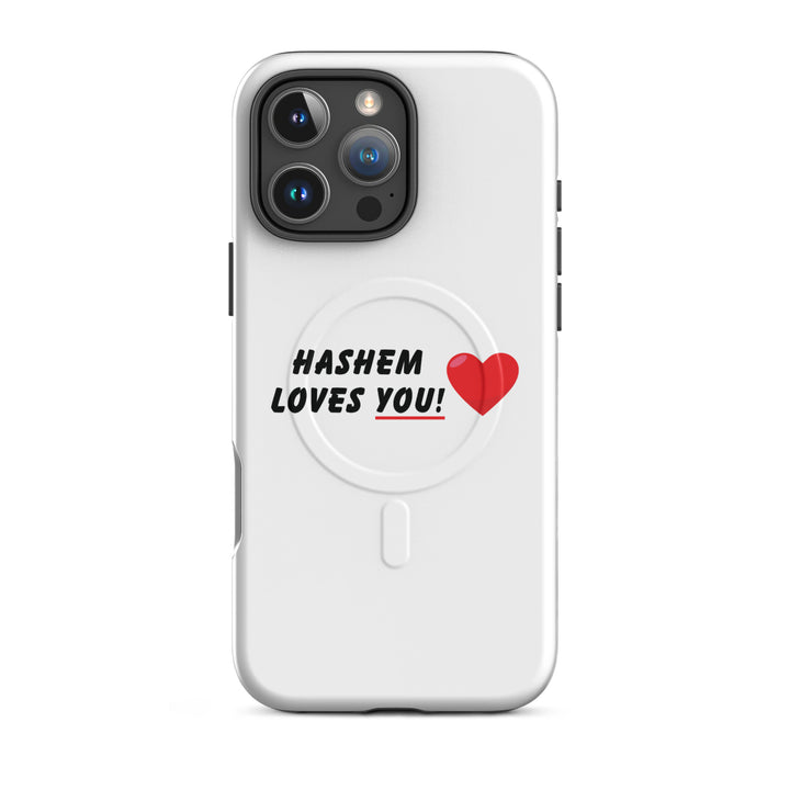 Hashem Loves You Jewish pride magsafe® tough case for iphone® in Glossy - folded view