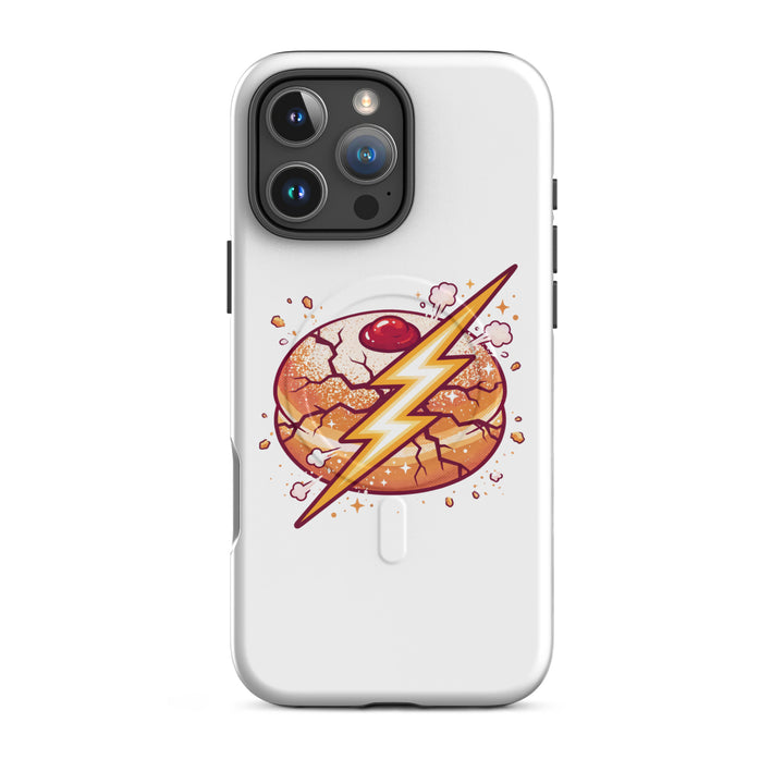 Sufganiyah Lightning Jewish pride magsafe® tough case for iphone® in Glossy - folded view