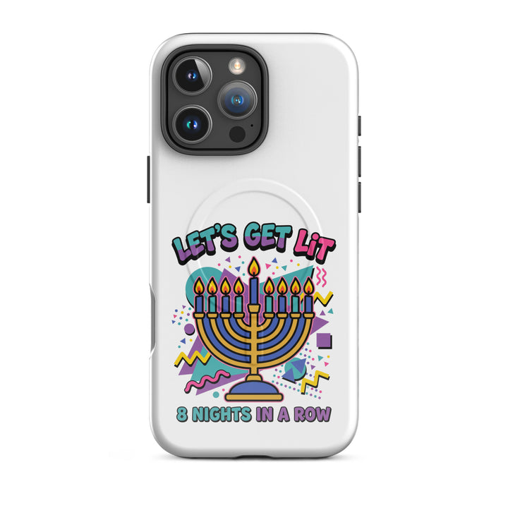Lets Get Lit 90s Jewish pride magsafe® tough case for iphone® in Glossy - folded view