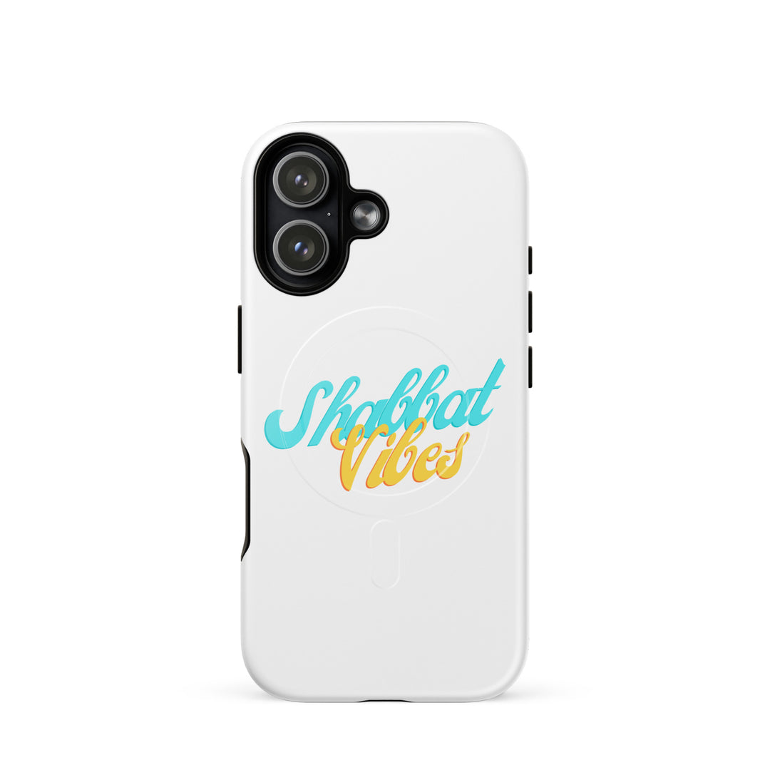 Shabbat Vibes Jewish pride magsafe® tough case for iphone® in Glossy - back view