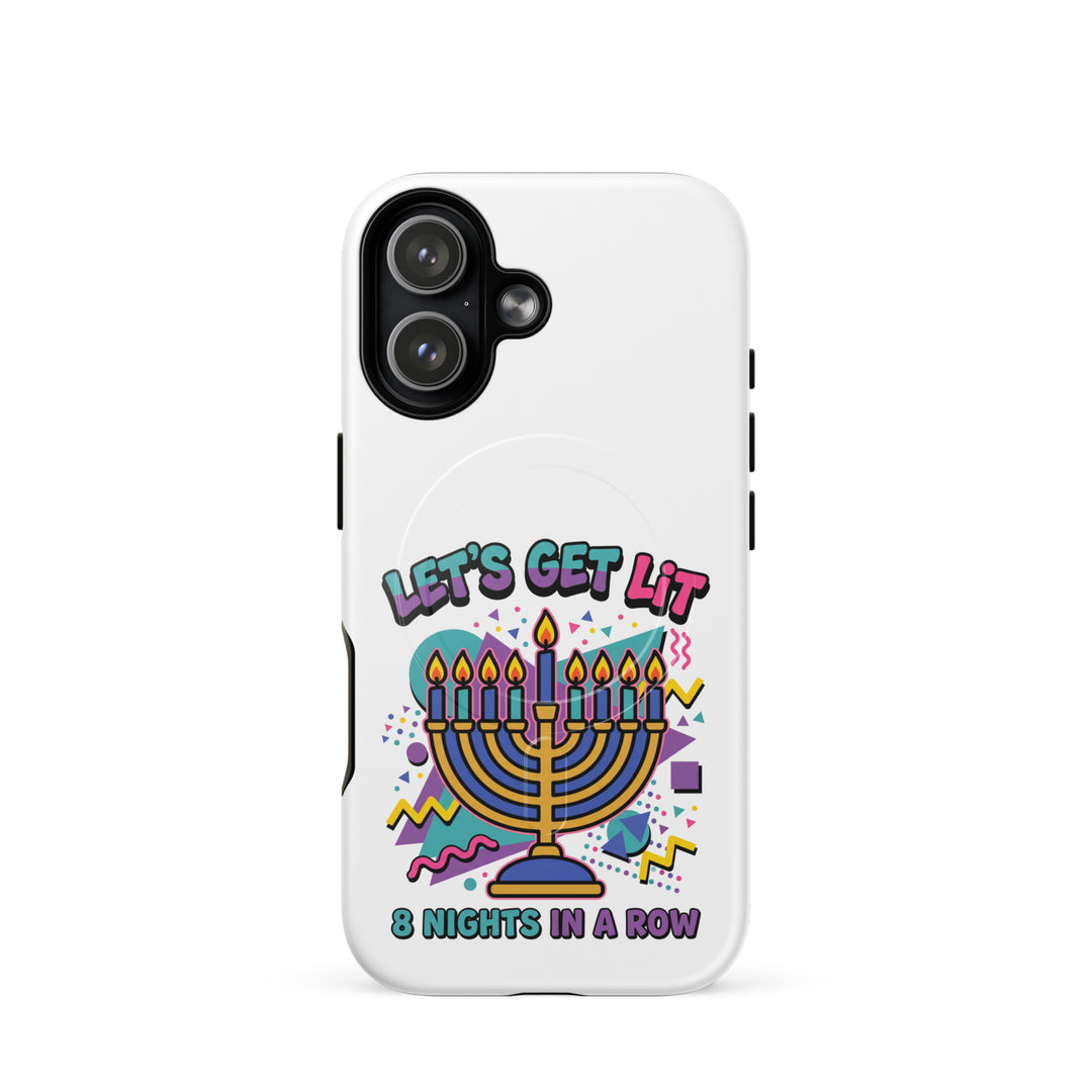 Lets Get Lit 90s Jewish pride magsafe® tough case for iphone® in Glossy - back view