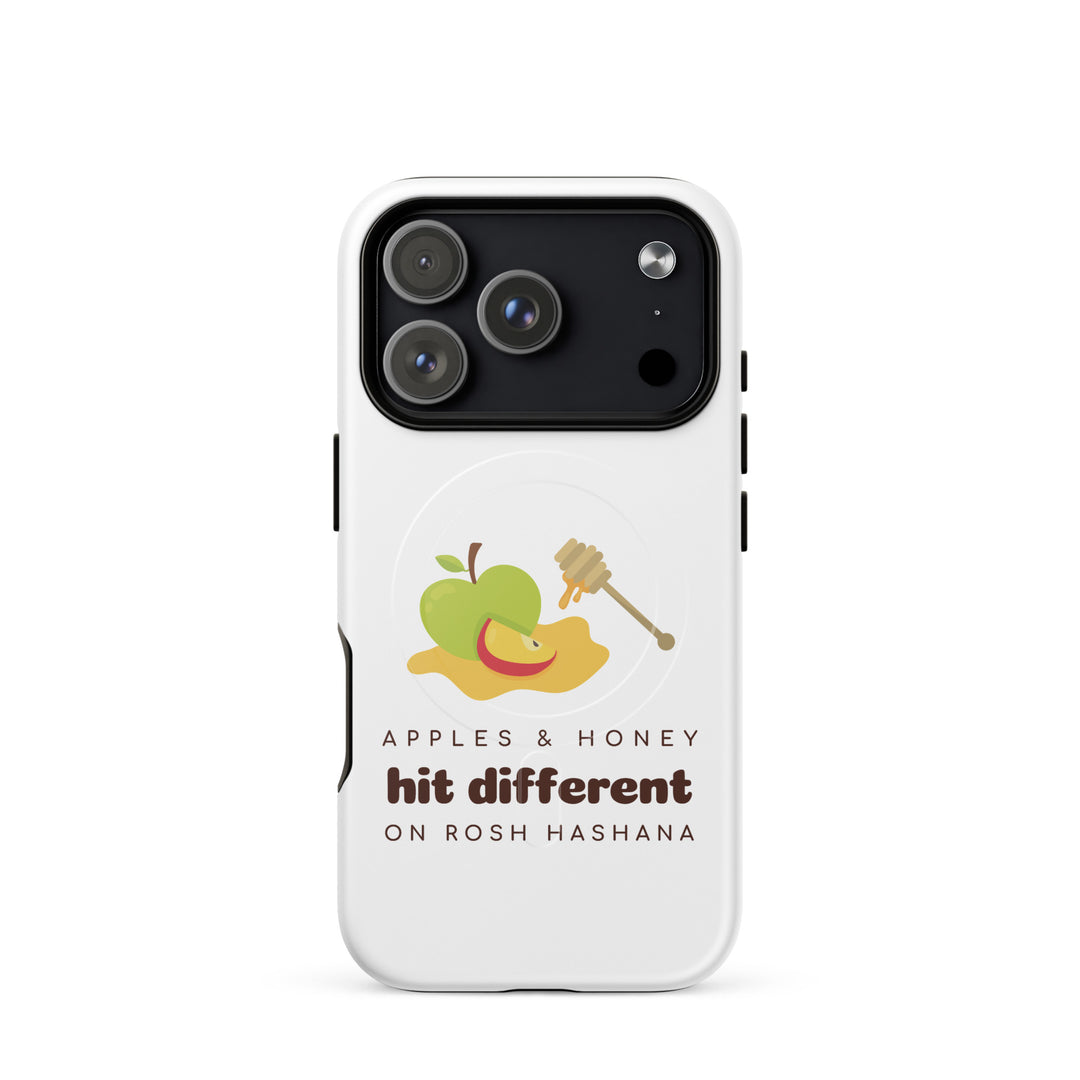 Apples &amp; Honey Jewish pride magsafe® tough case for iphone® in Glossy - lifestyle shot