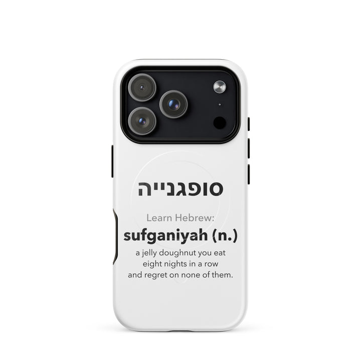 Learn Hebrew Sufganiyah Israel magsafe® tough case for iphone® in Glossy - lifestyle shot