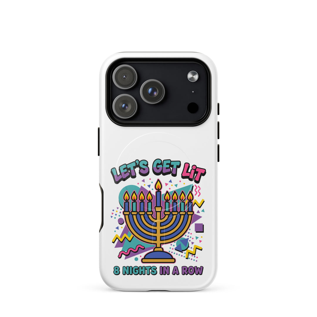 Lets Get Lit 90s Jewish pride magsafe® tough case for iphone® in Glossy - lifestyle shot