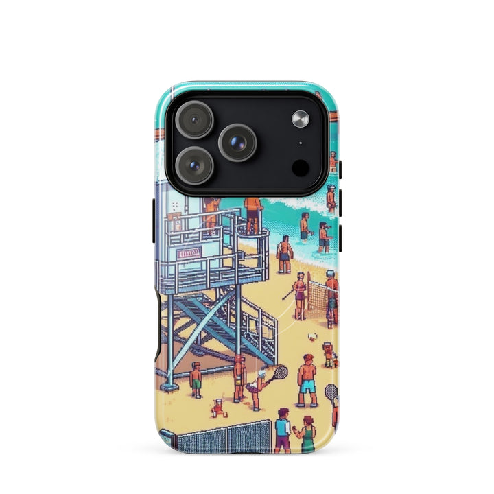 TLV Frishman beach 16 Bit Jewish pride magsafe® tough case for iphone® in Glossy - back view