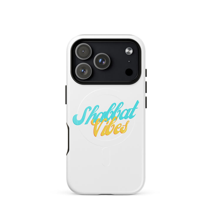 Shabbat Vibes Jewish pride magsafe® tough case for iphone® in Glossy - back view