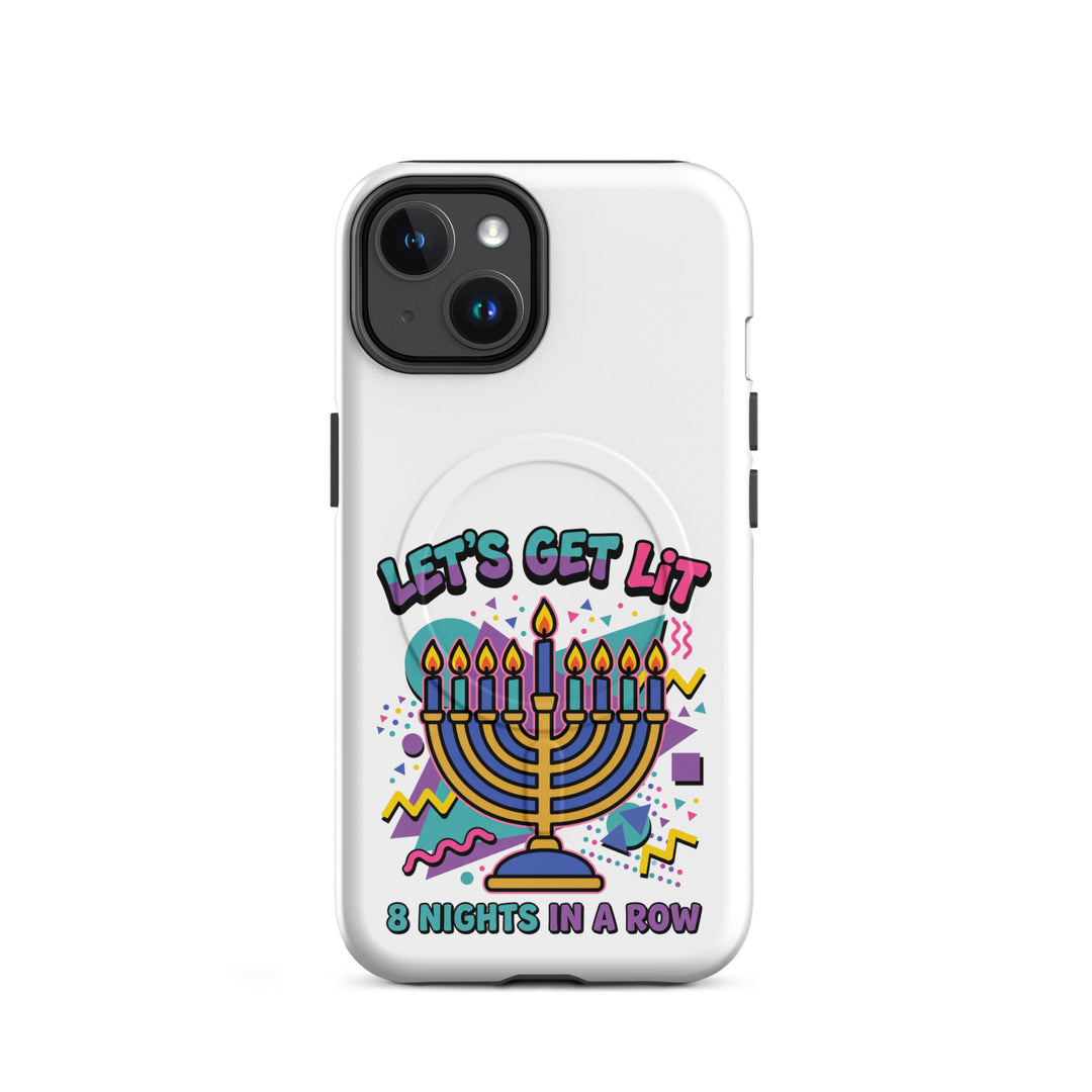 Lets Get Lit 90s Jewish pride magsafe® tough case for iphone® in Matte - detail view