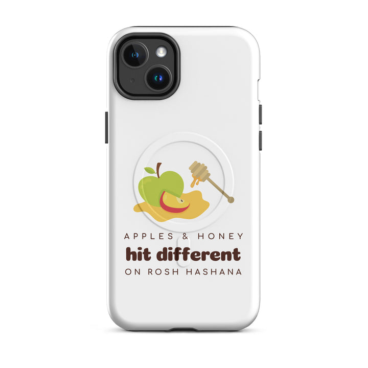Apples &amp; Honey Jewish pride magsafe® tough case for iphone® in Matte - flat lay