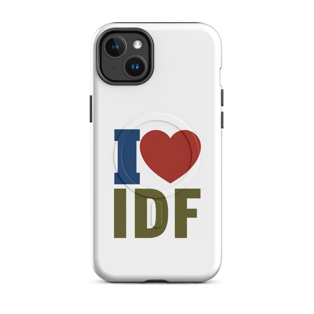 I Love IDF Israel army magsafe® tough case for iphone® in Matte - flat lay
