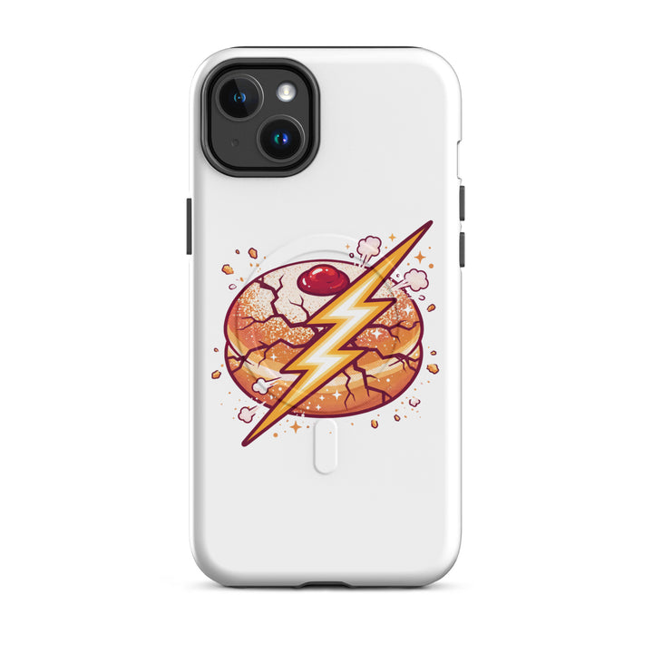 Sufganiyah Lightning Jewish pride magsafe® tough case for iphone® in Matte - flat lay