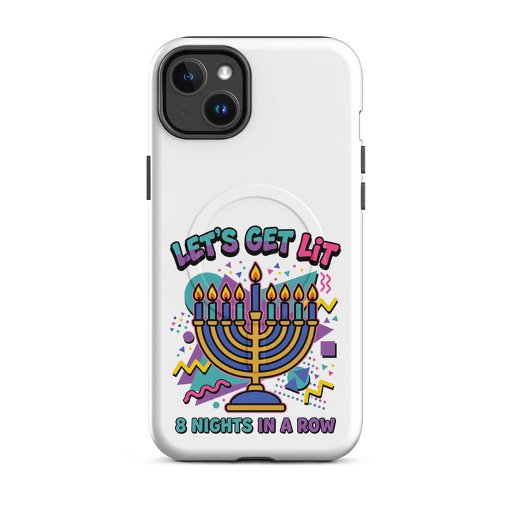 Lets Get Lit 90s Jewish pride magsafe® tough case for iphone® in Matte - flat lay