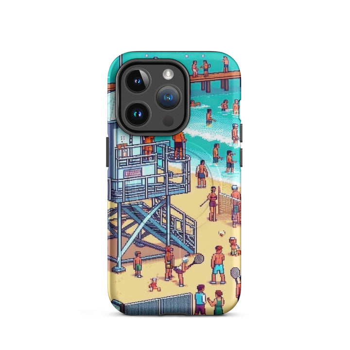 TLV Frishman beach 16 Bit Jewish pride magsafe® tough case for iphone® in Matte - side view