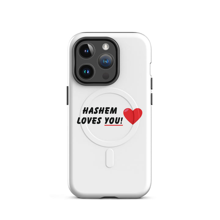 Hashem Loves You Jewish pride magsafe® tough case for iphone® in Matte - side view
