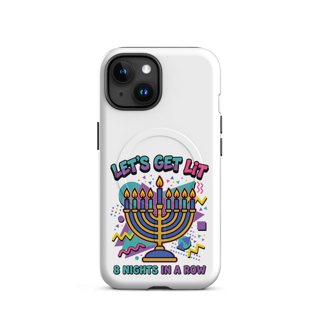 Lets Get Lit 90s Jewish pride magsafe® tough case for iphone® in Matte - detail view