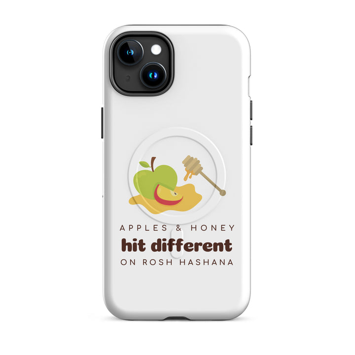 Apples &amp; Honey Jewish pride magsafe® tough case for iphone® in Matte - flat lay