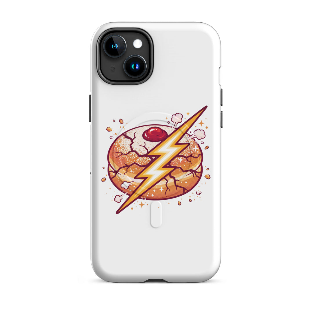 Sufganiyah Lightning Jewish pride magsafe® tough case for iphone® in Matte - flat lay