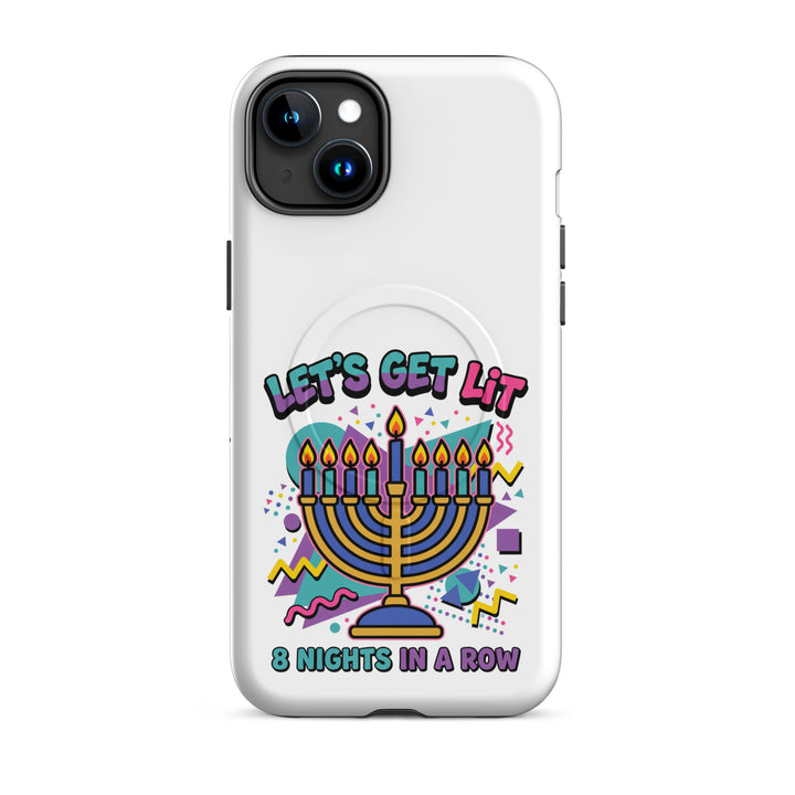 Lets Get Lit 90s Jewish pride magsafe® tough case for iphone® in Matte - flat lay