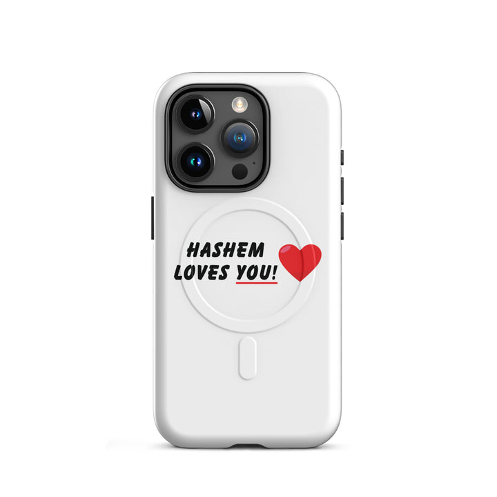 Hashem Loves You Jewish pride magsafe® tough case for iphone® in Matte - side view