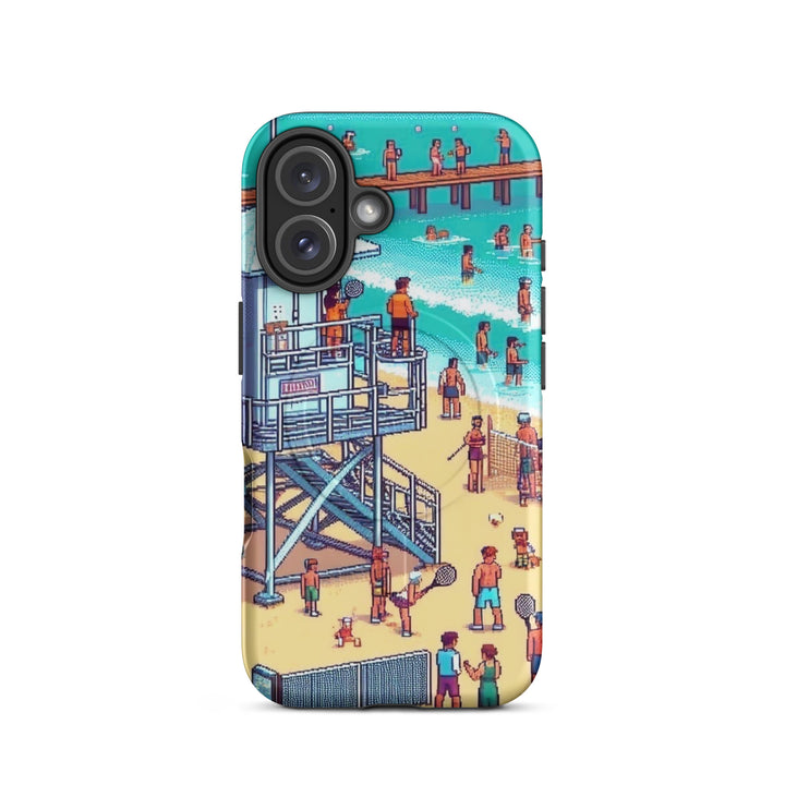 TLV Frishman beach 16 Bit Jewish pride magsafe® tough case for iphone® in Matte - detail view