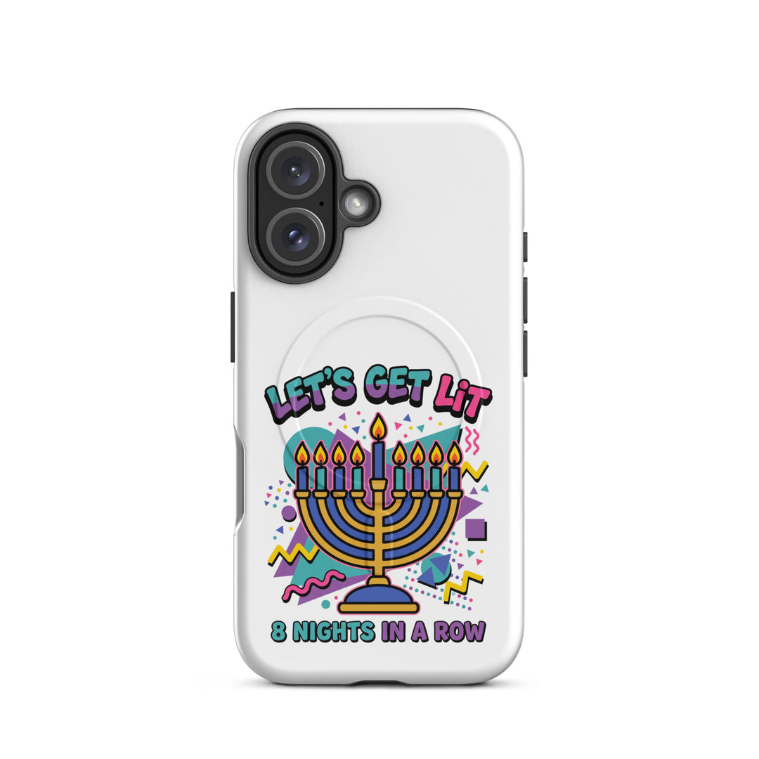 Lets Get Lit 90s Jewish pride magsafe® tough case for iphone® in Matte - detail view
