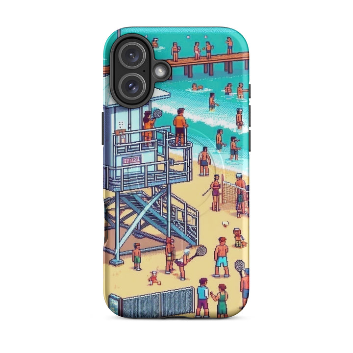 TLV Frishman beach 16 Bit Jewish pride magsafe® tough case for iphone® in Matte - flat lay