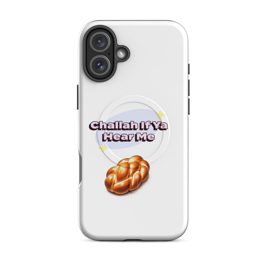 Challah if ya hear me Jewish pride magsafe® tough case for iphone® in Matte - flat lay